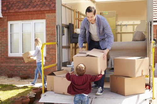 Skilled team using effective packing techniques